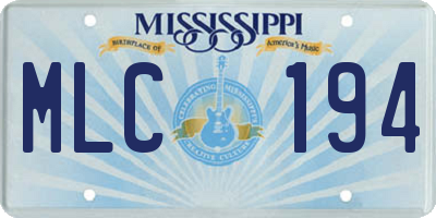 MS license plate MLC194