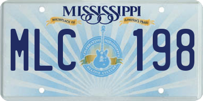 MS license plate MLC198