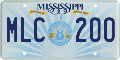 MS license plate MLC200