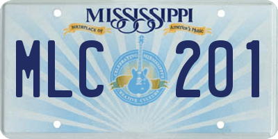 MS license plate MLC201