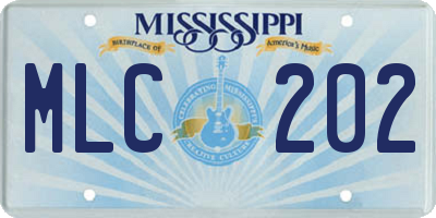 MS license plate MLC202