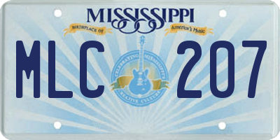 MS license plate MLC207