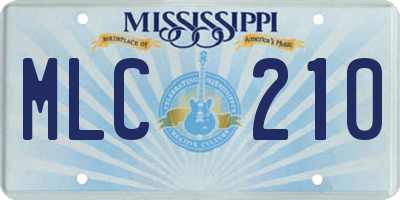 MS license plate MLC210