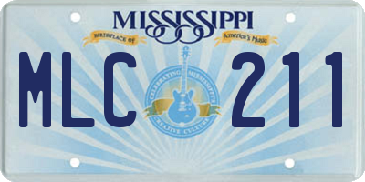 MS license plate MLC211