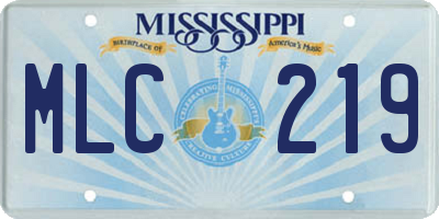 MS license plate MLC219