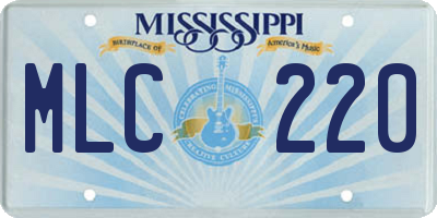 MS license plate MLC220