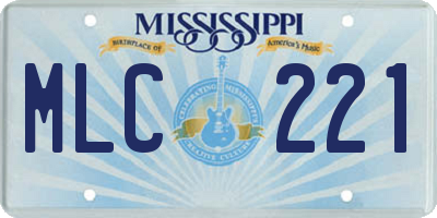 MS license plate MLC221