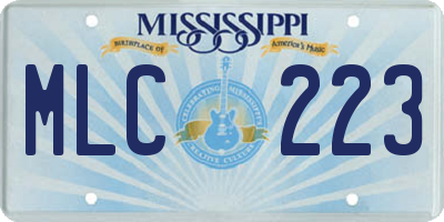 MS license plate MLC223
