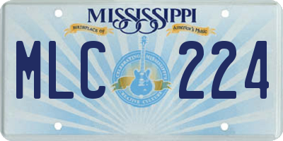 MS license plate MLC224