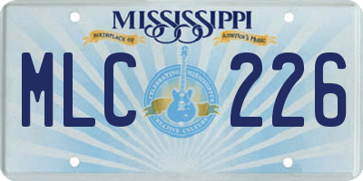 MS license plate MLC226