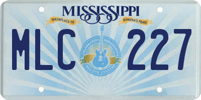 MS license plate MLC227