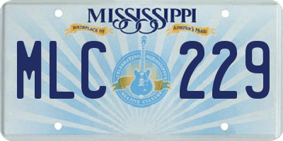 MS license plate MLC229