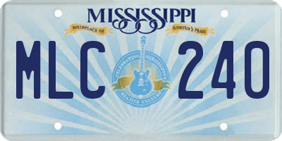 MS license plate MLC240
