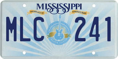 MS license plate MLC241