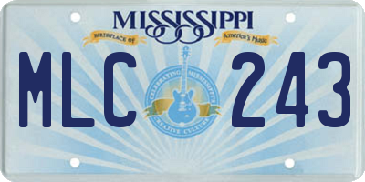 MS license plate MLC243