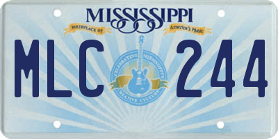 MS license plate MLC244