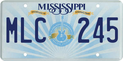 MS license plate MLC245
