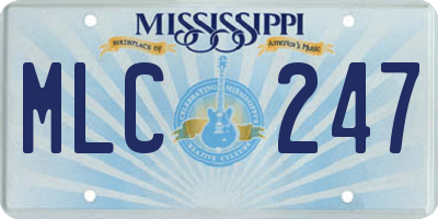 MS license plate MLC247