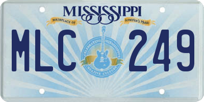 MS license plate MLC249