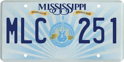 MS license plate MLC251