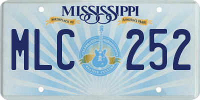 MS license plate MLC252