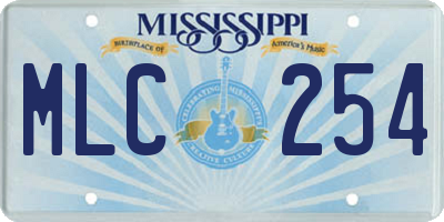 MS license plate MLC254