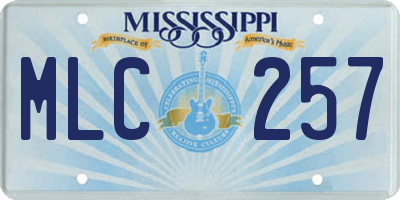 MS license plate MLC257