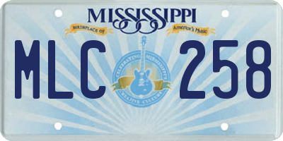 MS license plate MLC258