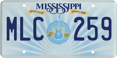 MS license plate MLC259