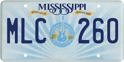 MS license plate MLC260