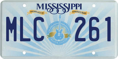 MS license plate MLC261
