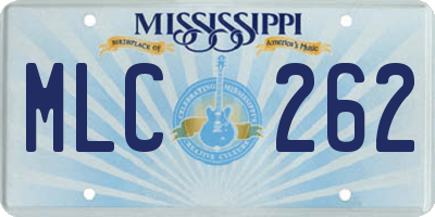 MS license plate MLC262