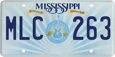 MS license plate MLC263