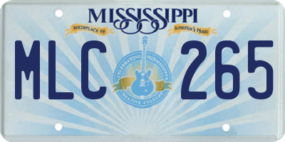 MS license plate MLC265