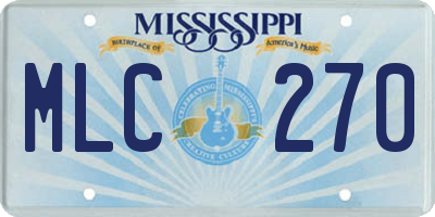 MS license plate MLC270