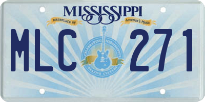 MS license plate MLC271
