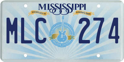 MS license plate MLC274