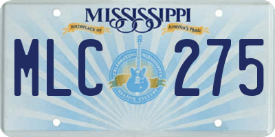MS license plate MLC275