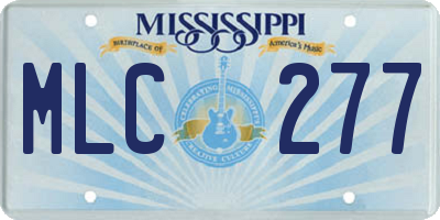MS license plate MLC277