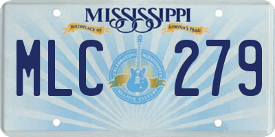MS license plate MLC279