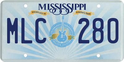MS license plate MLC280