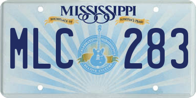 MS license plate MLC283