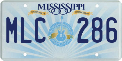MS license plate MLC286