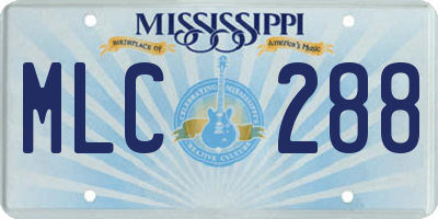 MS license plate MLC288