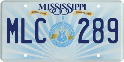 MS license plate MLC289