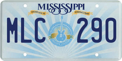 MS license plate MLC290
