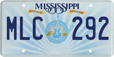 MS license plate MLC292