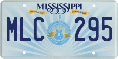 MS license plate MLC295