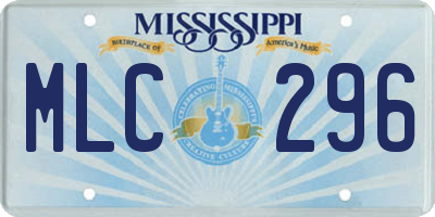 MS license plate MLC296