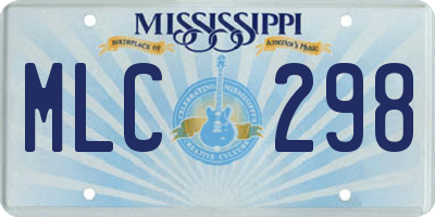 MS license plate MLC298